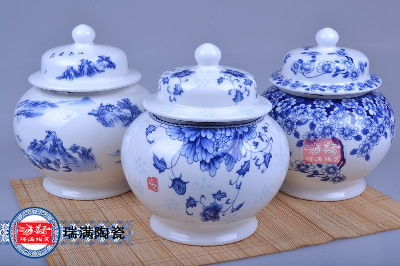 青花瓷陶瓷茶叶罐批发