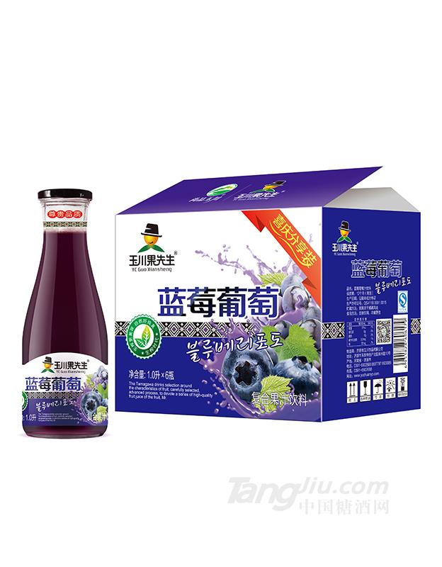 1L×6-玉川果先生63#蓝莓葡萄果汁饮料