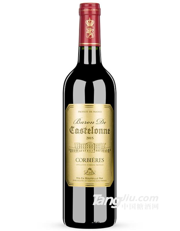 13.5°法国卡斯德隆男爵科比埃干红葡萄酒(带