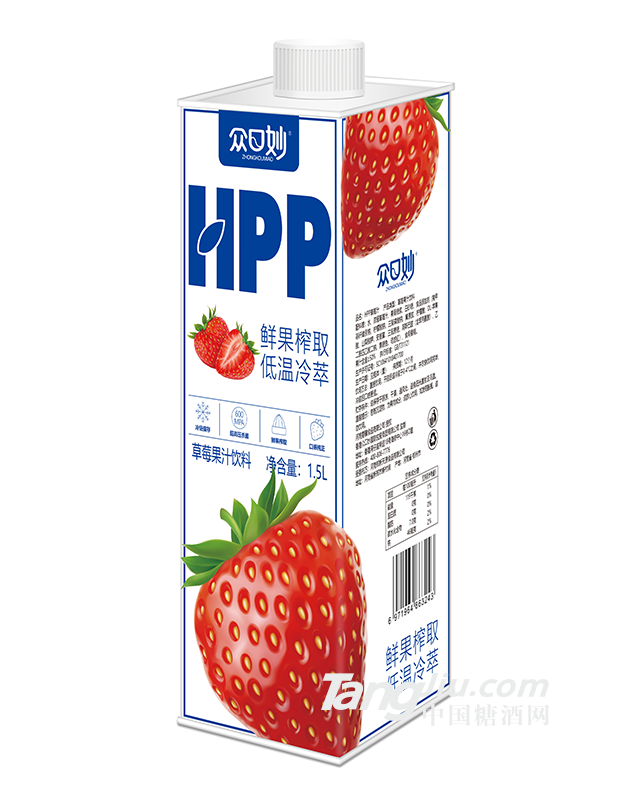众口妙·草莓果汁饮料1.5L